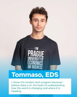 👉Who are our FIS Student Ambassadors?
📣Meet Tommaso, a first-year student in the Bachelor’s program Economic Data Science (EDS).
Curious about the EDS program or planning your move to Czechia? 🪄Tommaso is here to help!
Check out his profile and feel free to reach out with your questions.
📩 Get in touch and make your student journey easier!

🖊️Hello, my name is Tommaso and I come from Italy.
I’ve always been a curious person, passionate about traveling and reading, because they both lead to a deeper understanding of the world surrounding us. I’m thrilled now to be a student and an ambassador for the Economic Data Science course, to me this represents both an opportunity and challenge.

I chose this modern tech program because I believe data is at the heart of understanding how the world is changing and where it is heading.
I want to stay at the crest of technological progress understanding emerging technologies and the new chapter of history that is being written through them. Ultimately I chose this program to be at the forefront of this change.

While I’m excited to learn more about my program, I also truly want to help international students feel welcomed and supported. Feel free to reach out to me for anything regarding the course, life in Prague or just to say “Hi”. I’m fluent in English and Italian is my native language, additionally I can also speak in Spanish.

#askstudents #fisbachelor #movingtoczechia #studentlife @studyinprague @vseinternationalstudents @fis_vse