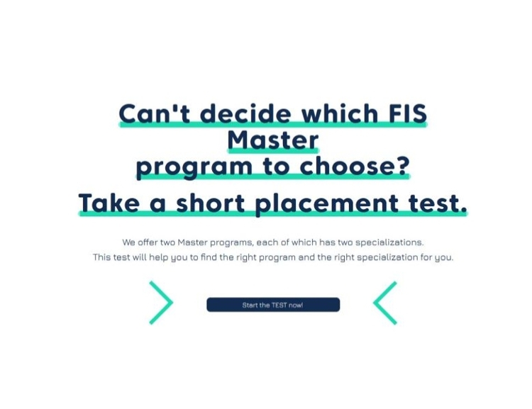 Aren’t you sure which FIS Master program to choose? Try our new placement test!