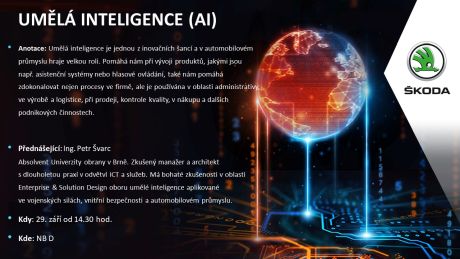 Zvaná přednáška „Umělá inteligence“ – 29. září